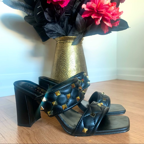 Gold Studded Mules by Nicole Miller - Picture 3 of 3